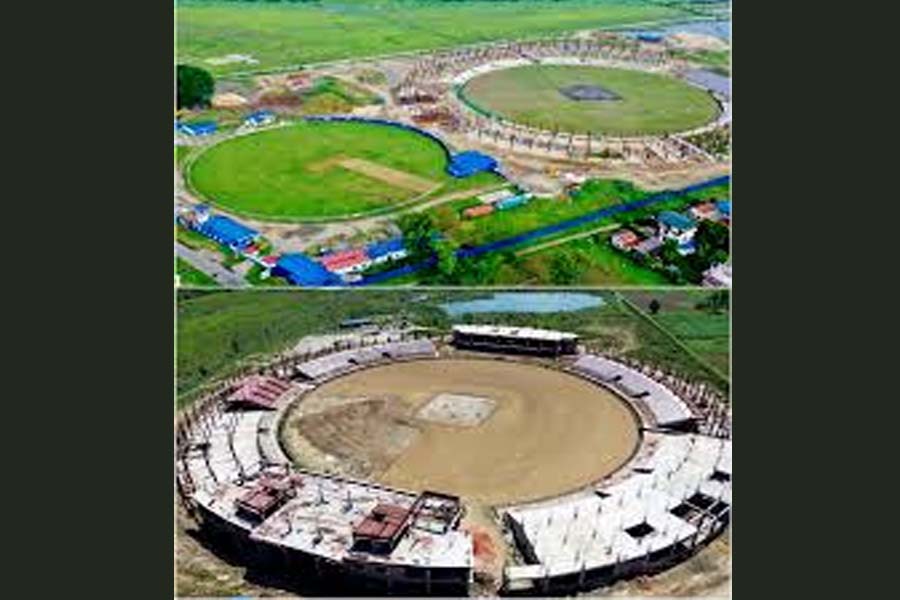 गौतमबुद्ध अन्तर्राष्ट्रिय क्रिकेट रंगशालाको प्रगति ५० प्रतिशत