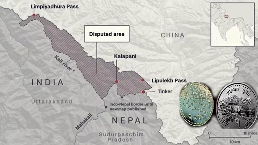 एक रुपैयाँको सिक्कामा समेटिने भनिएको नयाँ नक्साबारे भारतीय मिडियामा चर्चा